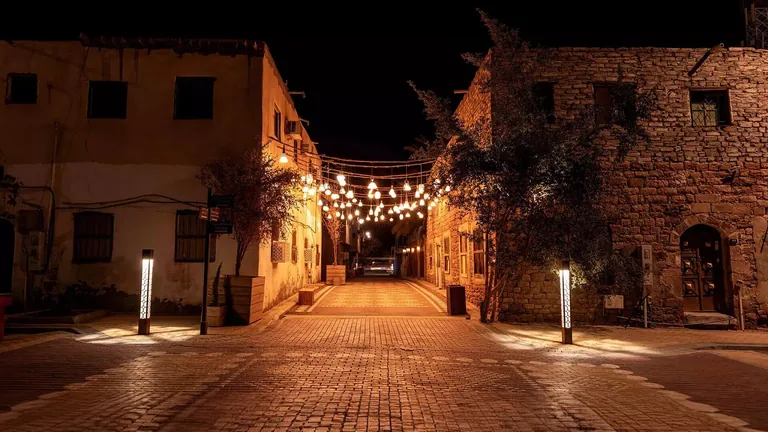 Evening street scene in AlJadidah Arts District