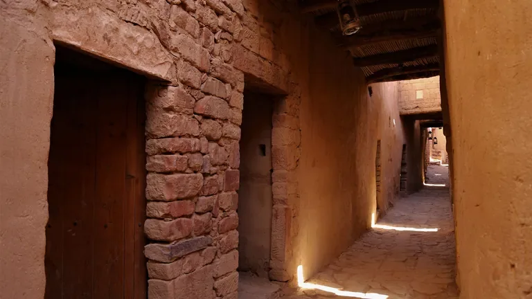 Narrow historic alley in AlUla Old Town