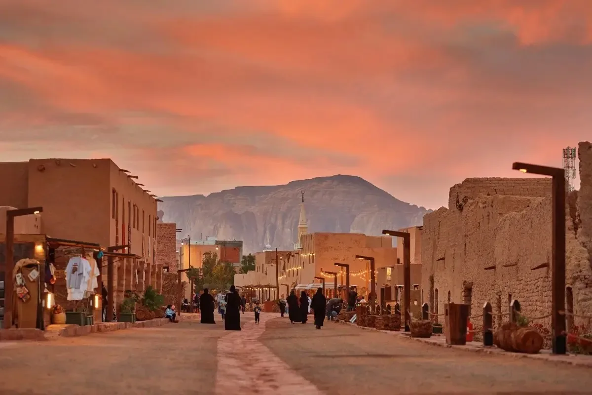 Historic street scene in AlUla Old Town